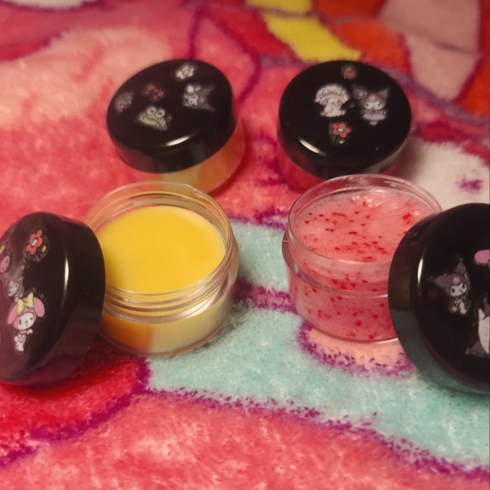 NEW Sanrio Homeade Lip Balm, Lip Scrub SET, Kuromi, My melody